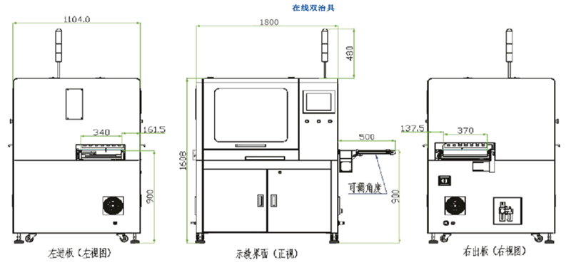 在线吸附式铣刀分板机 外观尺寸