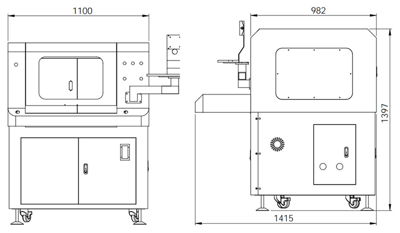 PCB double jig milling cutter splitting machine appearance size